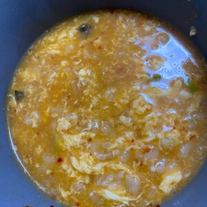 キムチ鍋の残りで⭐雑炊